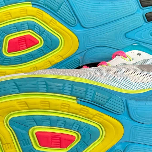 Nike Lunarglide 6 GS SZ 7Y White Pink Blue 654156 100 - Picture 9 of 13